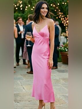 NWT Bardot X REVOLVE Demeter Strappy Maxi Dress Candy Pink Size 6 Gown Event